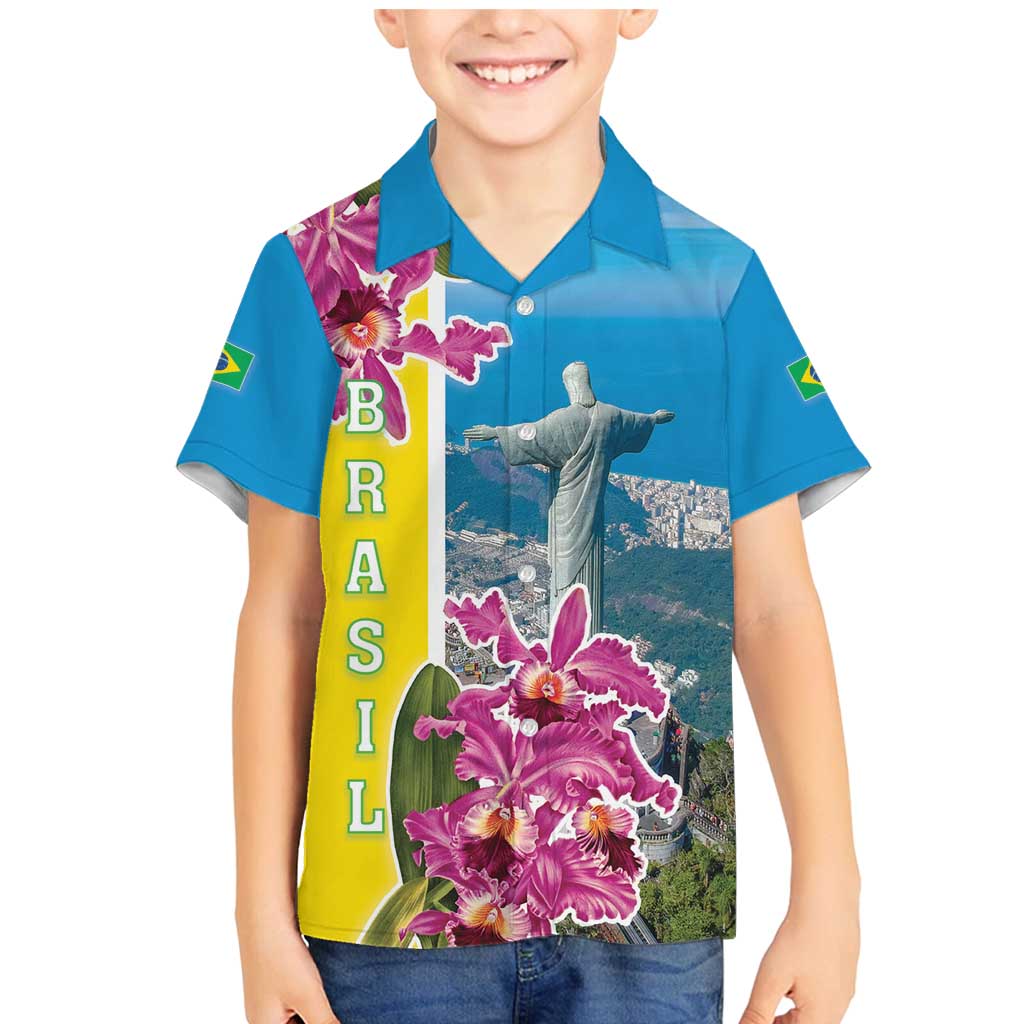 Brazil Cattleya Labiata Family Matching Mermaid Dress and Hawaiian Shirt Christ The Redeemer And Flag Color Style - Wonder Print Shop