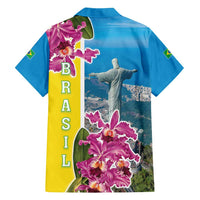 Brazil Cattleya Labiata Family Matching Off Shoulder Maxi Dress and Hawaiian Shirt Christ The Redeemer And Flag Color Style - Wonder Print Shop