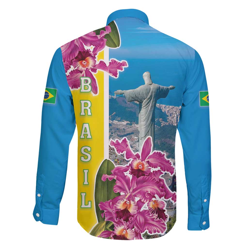 Brazil Cattleya Labiata Family Matching Off Shoulder Maxi Dress and Hawaiian Shirt Christ The Redeemer And Flag Color Style - Wonder Print Shop
