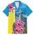 Brazil Cattleya Labiata Family Matching Off Shoulder Short Dress and Hawaiian Shirt Christ The Redeemer And Flag Color Style - Wonder Print Shop