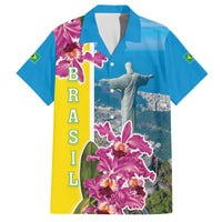 Brazil Cattleya Labiata Family Matching Puletasi and Hawaiian Shirt Christ The Redeemer And Flag Color Style - Wonder Print Shop
