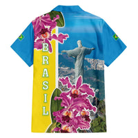 Brazil Cattleya Labiata Family Matching Puletasi and Hawaiian Shirt Christ The Redeemer And Flag Color Style - Wonder Print Shop