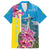Brazil Cattleya Labiata Family Matching Short Sleeve Bodycon Dress and Hawaiian Shirt Christ The Redeemer And Flag Color Style - Wonder Print Shop