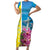 Brazil Cattleya Labiata Family Matching Short Sleeve Bodycon Dress and Hawaiian Shirt Christ The Redeemer And Flag Color Style - Wonder Print Shop