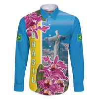 Brazil Cattleya Labiata Family Matching Tank Maxi Dress and Hawaiian Shirt Christ The Redeemer And Flag Color Style - Wonder Print Shop