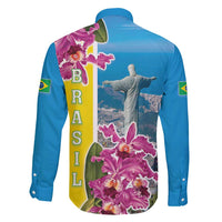 Brazil Cattleya Labiata Family Matching Tank Maxi Dress and Hawaiian Shirt Christ The Redeemer And Flag Color Style - Wonder Print Shop