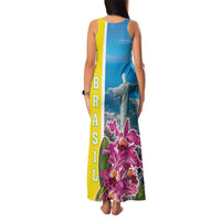 Brazil Cattleya Labiata Family Matching Tank Maxi Dress and Hawaiian Shirt Christ The Redeemer And Flag Color Style - Wonder Print Shop