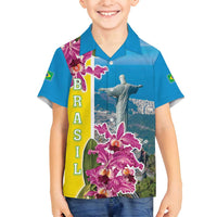 Brazil Cattleya Labiata Family Matching Tank Maxi Dress and Hawaiian Shirt Christ The Redeemer And Flag Color Style - Wonder Print Shop