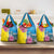 Brazil Cattleya Labiata Grocery Bag Christ The Redeemer And Flag Color Style