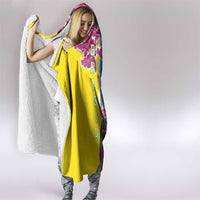 Brazil Cattleya Labiata Hooded Blanket Christ The Redeemer And Flag Color Style