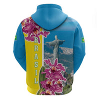 Brazil Cattleya Labiata Hoodie Christ The Redeemer And Flag Color Style - Wonder Print Shop
