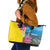 Brazil Cattleya Labiata Leather Tote Bag Christ The Redeemer And Flag Color Style - Wonder Print Shop