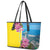 Brazil Cattleya Labiata Leather Tote Bag Christ The Redeemer And Flag Color Style - Wonder Print Shop