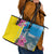 Brazil Cattleya Labiata Leather Tote Bag Christ The Redeemer And Flag Color Style - Wonder Print Shop