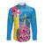 Brazil Cattleya Labiata Long Sleeve Button Shirt Christ The Redeemer And Flag Color Style - Wonder Print Shop