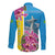 Brazil Cattleya Labiata Long Sleeve Button Shirt Christ The Redeemer And Flag Color Style - Wonder Print Shop