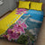 Brazil Cattleya Labiata Quilt Bed Set Christ The Redeemer And Flag Color Style - Wonder Print Shop