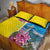 Brazil Cattleya Labiata Quilt Bed Set Christ The Redeemer And Flag Color Style - Wonder Print Shop