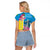Brazil Cattleya Labiata Raglan Cropped T Shirt Christ The Redeemer And Flag Color Style - Wonder Print Shop