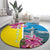 Brazil Cattleya Labiata Round Carpet Christ The Redeemer And Flag Color Style