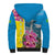 Brazil Cattleya Labiata Sherpa Hoodie Christ The Redeemer And Flag Color Style - Wonder Print Shop