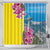 Brazil Cattleya Labiata Shower Curtain Christ The Redeemer And Flag Color Style
