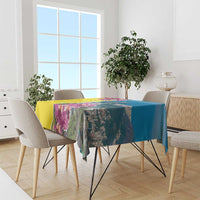 Brazil Cattleya Labiata Tablecloth Christ The Redeemer And Flag Color Style - Wonder Print Shop