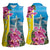 Brazil Cattleya Labiata Women Sleeveless Polo Shirt Christ The Redeemer And Flag Color Style - Wonder Print Shop