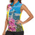 Brazil Cattleya Labiata Women Sleeveless Polo Shirt Christ The Redeemer And Flag Color Style - Wonder Print Shop