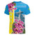 Brazil Cattleya Labiata Women V-Neck T-Shirt Christ The Redeemer And Flag Color Style - Wonder Print Shop