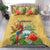 Costa Rica Independence Day Bedding Set Scarlet Macaw Parrot Tropical Flowers - Wonder Print Shop