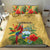 Costa Rica Independence Day Bedding Set Scarlet Macaw Parrot Tropical Flowers - Wonder Print Shop