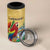 Costa Rica Independence Day 4 in 1 Can Cooler Tumbler Scarlet Macaw Parrot Tropical Flowers - Wonder Print Shop