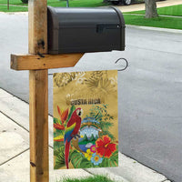 Costa Rica Independence Day Garden Flag Scarlet Macaw Parrot Tropical Flowers - Wonder Print Shop