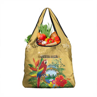 Costa Rica Independence Day Grocery Bag Scarlet Macaw Parrot Tropical Flowers - Wonder Print Shop