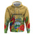 Costa Rica Independence Day Hoodie Scarlet Macaw Parrot Tropical Flowers - Wonder Print Shop
