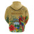 Costa Rica Independence Day Hoodie Scarlet Macaw Parrot Tropical Flowers - Wonder Print Shop