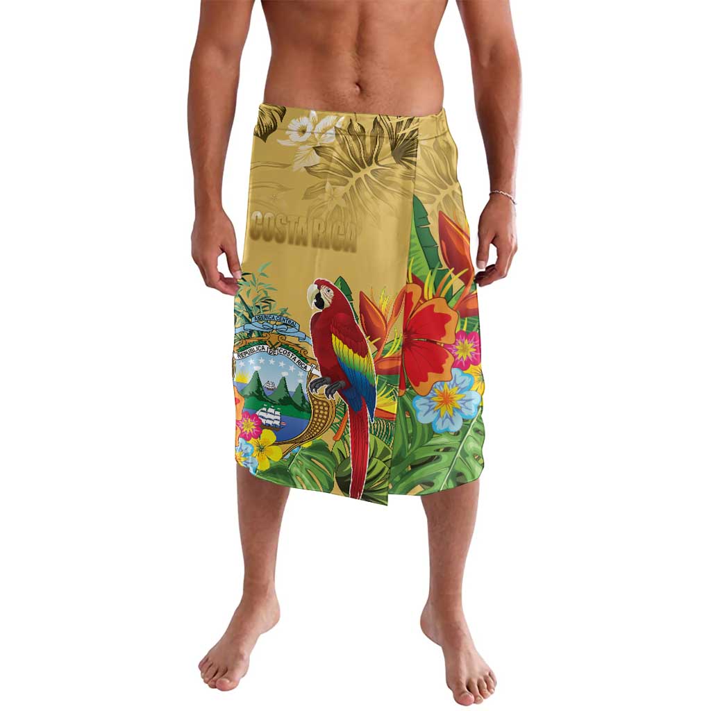 Costa Rica Independence Day Lavalava Scarlet Macaw Parrot Tropical Flowers - Wonder Print Shop