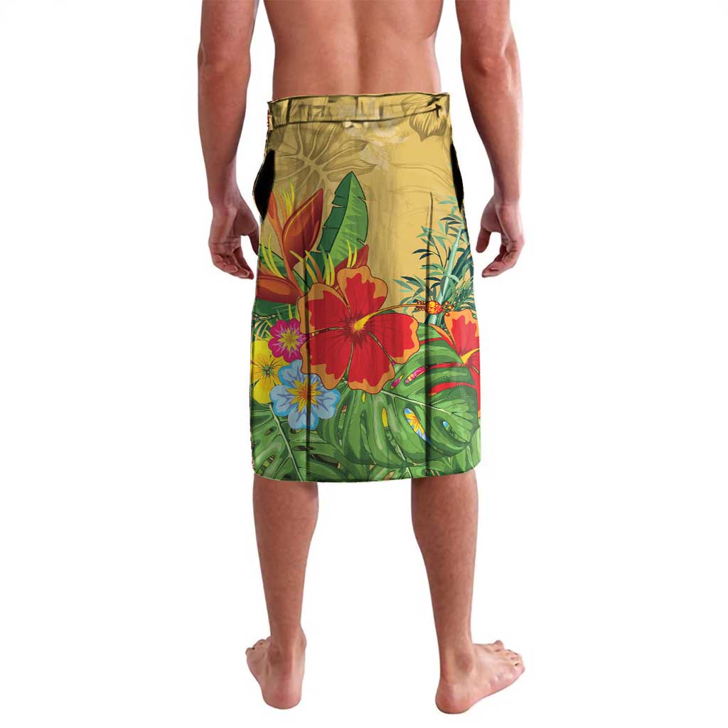 Costa Rica Independence Day Lavalava Scarlet Macaw Parrot Tropical Flowers - Wonder Print Shop