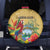 Costa Rica Independence Day Spare Tire Cover Scarlet Macaw Parrot Tropical Flowers - Wonder Print Shop
