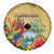 Costa Rica Independence Day Spare Tire Cover Scarlet Macaw Parrot Tropical Flowers - Wonder Print Shop