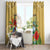 Costa Rica Independence Day Window Curtain Scarlet Macaw Parrot Tropical Flowers - Wonder Print Shop