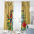 Costa Rica Independence Day Window Curtain Scarlet Macaw Parrot Tropical Flowers - Wonder Print Shop