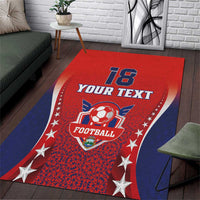 Custom Costa Rica Football Area Rug Los Ticos Sporty Style - Wonder Print Shop