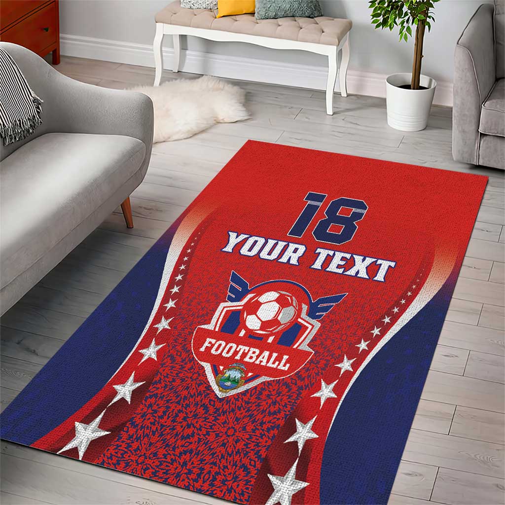 Custom Costa Rica Football Area Rug Los Ticos Sporty Style - Wonder Print Shop