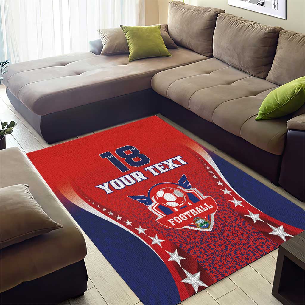 Custom Costa Rica Football Area Rug Los Ticos Sporty Style - Wonder Print Shop