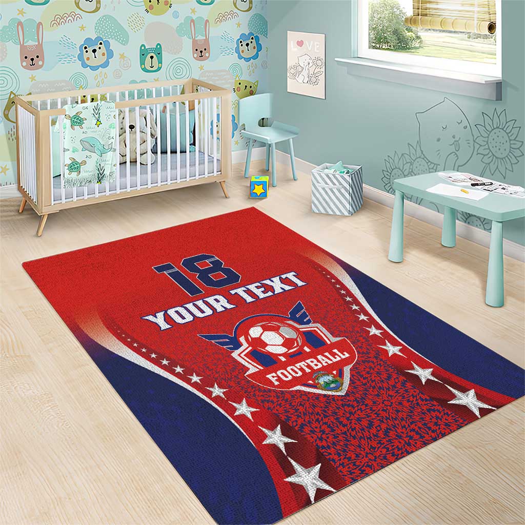 Custom Costa Rica Football Area Rug Los Ticos Sporty Style - Wonder Print Shop