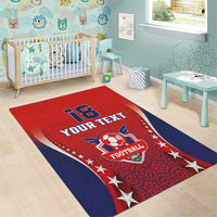 Custom Costa Rica Football Area Rug Los Ticos Sporty Style - Wonder Print Shop