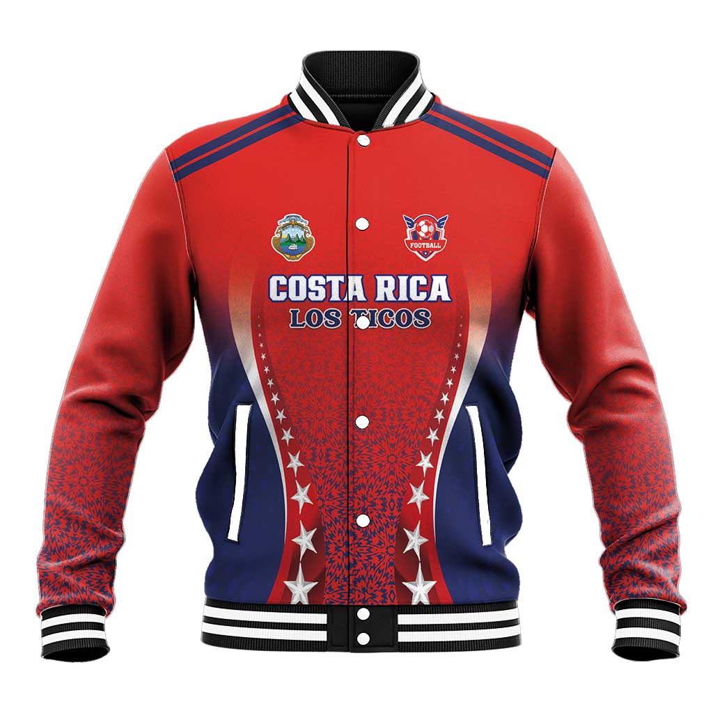 Custom Costa Rica Football Baseball Jacket Los Ticos Sporty Style - Wonder Print Shop