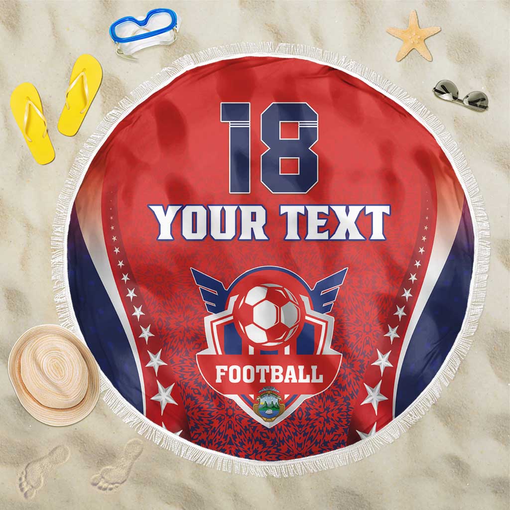 Custom Costa Rica Football Beach Blanket Los Ticos Sporty Style - Wonder Print Shop